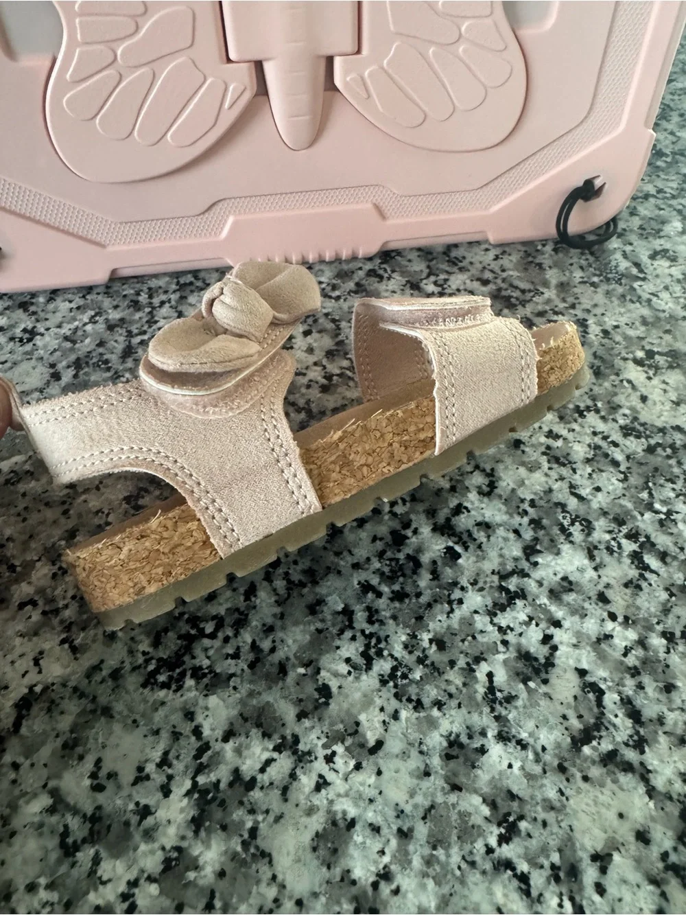 H&M Pink Toddler Bow Strap Sandals